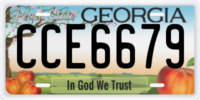 GA license plate CCE6679