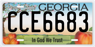 GA license plate CCE6683
