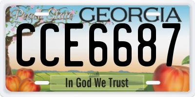 GA license plate CCE6687