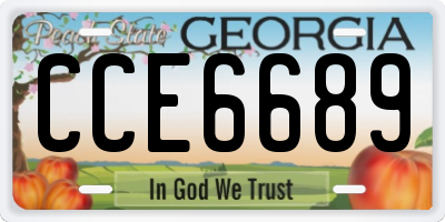 GA license plate CCE6689