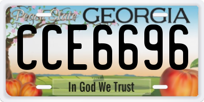 GA license plate CCE6696