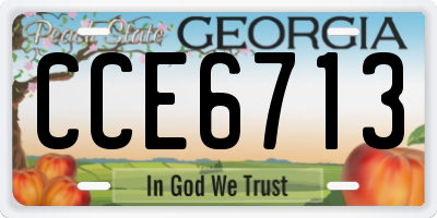 GA license plate CCE6713