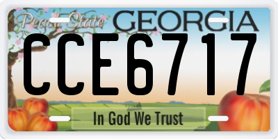 GA license plate CCE6717