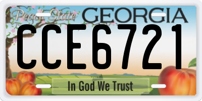 GA license plate CCE6721