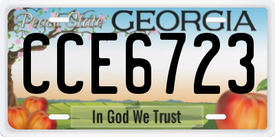 GA license plate CCE6723