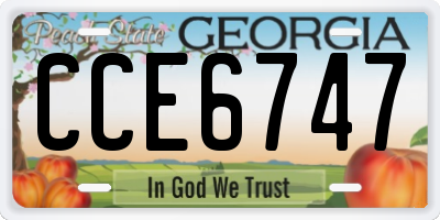 GA license plate CCE6747