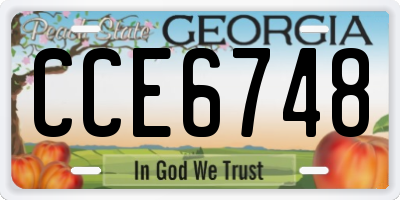 GA license plate CCE6748