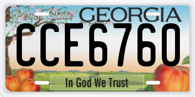 GA license plate CCE6760