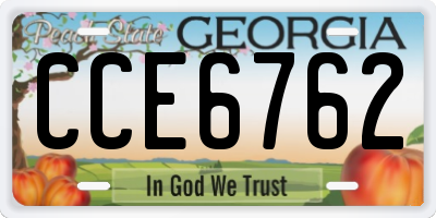 GA license plate CCE6762