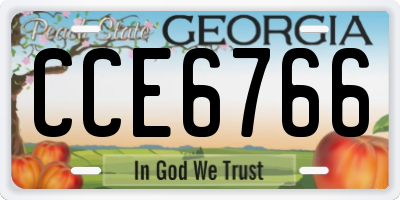 GA license plate CCE6766