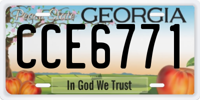 GA license plate CCE6771