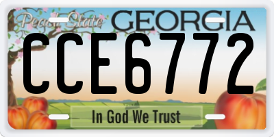 GA license plate CCE6772