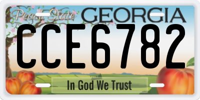 GA license plate CCE6782