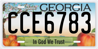 GA license plate CCE6783