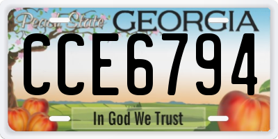 GA license plate CCE6794