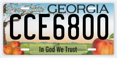 GA license plate CCE6800