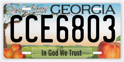 GA license plate CCE6803