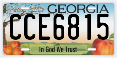 GA license plate CCE6815