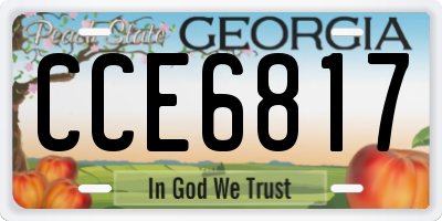 GA license plate CCE6817