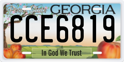 GA license plate CCE6819