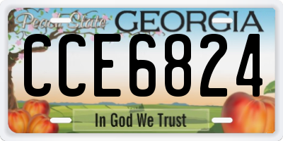 GA license plate CCE6824