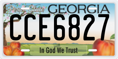 GA license plate CCE6827