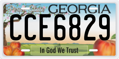GA license plate CCE6829