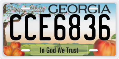GA license plate CCE6836