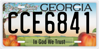 GA license plate CCE6841