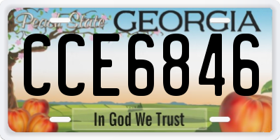 GA license plate CCE6846