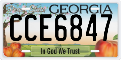 GA license plate CCE6847