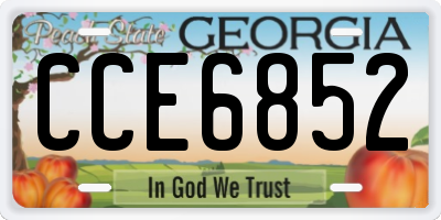 GA license plate CCE6852