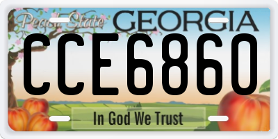 GA license plate CCE6860