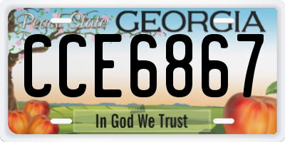 GA license plate CCE6867