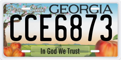 GA license plate CCE6873