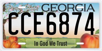 GA license plate CCE6874