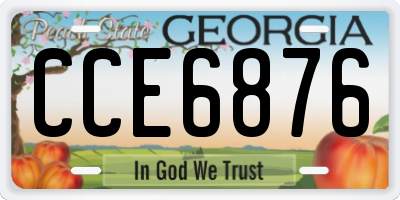 GA license plate CCE6876