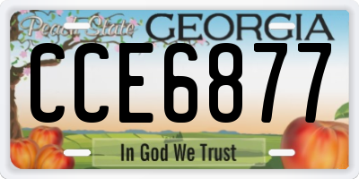 GA license plate CCE6877