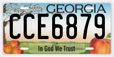 GA license plate CCE6879