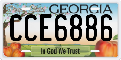 GA license plate CCE6886