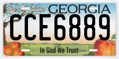 GA license plate CCE6889