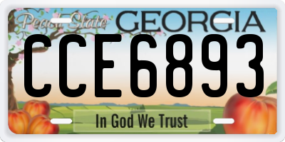 GA license plate CCE6893