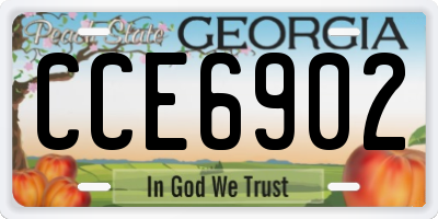 GA license plate CCE6902