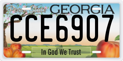 GA license plate CCE6907