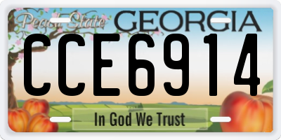 GA license plate CCE6914