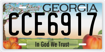 GA license plate CCE6917