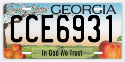 GA license plate CCE6931