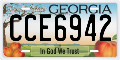 GA license plate CCE6942