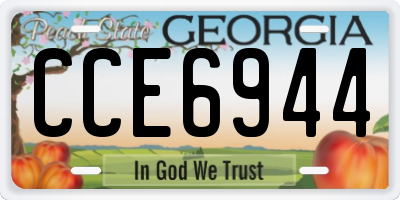 GA license plate CCE6944