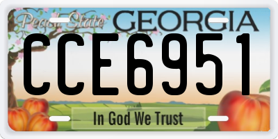 GA license plate CCE6951